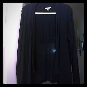 Long sleeve opeb front sweater
